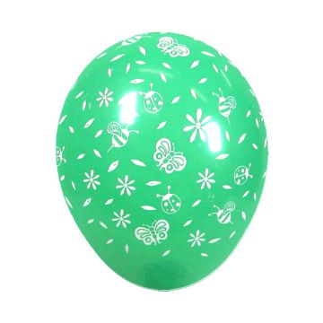 Palloncino Fiori E Farfalle 12" Pz.100 Colore Standard Assortito  Stampa Bianca Cm.30