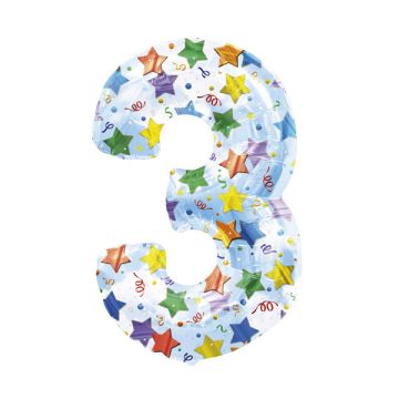 PALLONCINO NUMERO 3 STELLE PZ.1