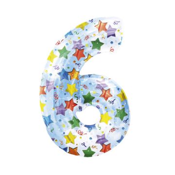 PALLONCINO NUMERO 6 STELLE PZ.1