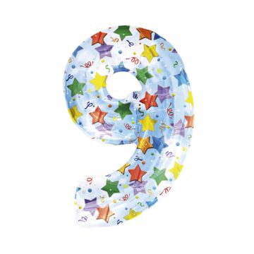 PALLONCINO NUMERO 9 STELLE PZ.1