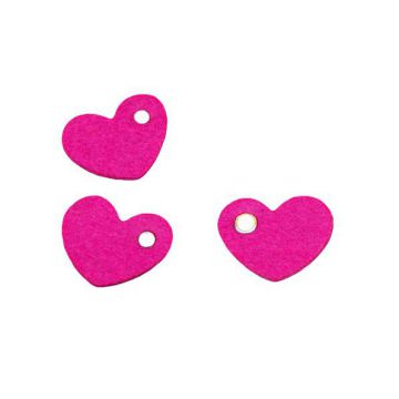 CUORE IN FELTRO FUXIA PZ.12