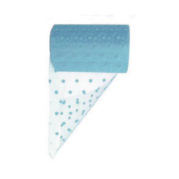 Tulle pois azzurro pz.1, CM.12.5 X MT.25