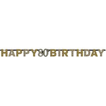 Festone 80&deg; Compleanno Gold Pz.1 Lunghezza Mt.2.13