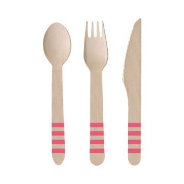 SET POSATE LEGNO FENICOTTERO PZ.24