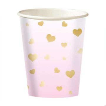 Bicchieri 1 compleanno pink ombre pz.8