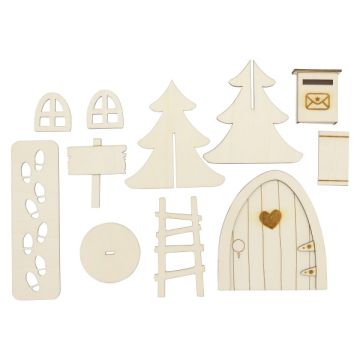Set Porta Elfo In Legno