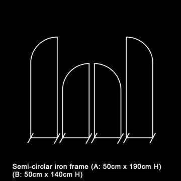 Telaio ferro semicircolare bianco pz. 2 cm.50 x 190h + 140h