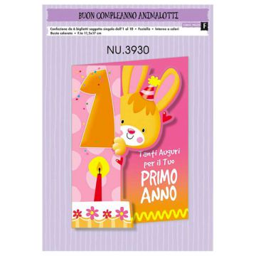 Biglietto 1° Compleanno Femmina