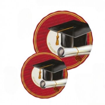 Piattini Laurea Ad Maiora Cm.20 Pz.6