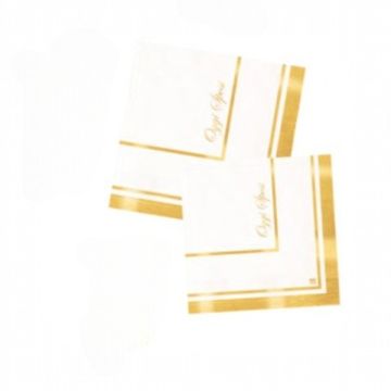 Tovaglioli Matrimonio 25x25 Gold Pz.16