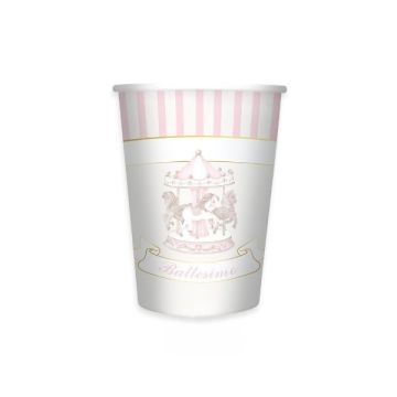 Bicchieri Battesimo Carillon Rosa Pz.6