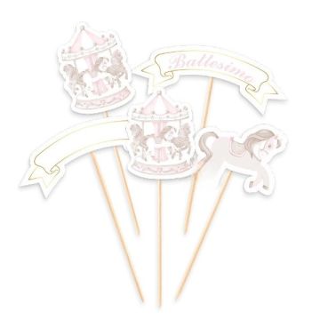 Mini Cake Topper Carillon Rosa Pz.5