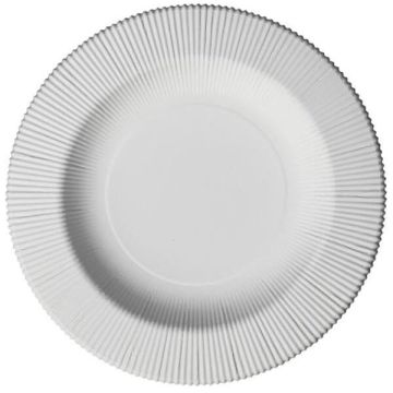 Scodelle Righe Bianco Pz.20 Compostabile - Cm.25.5