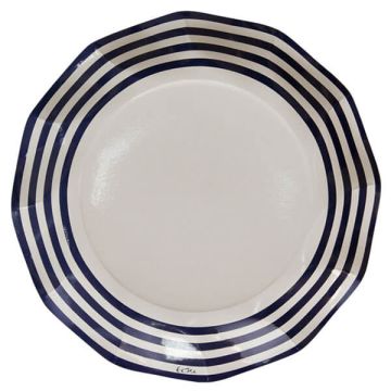 Piatti grandi 27cm bordo blu pz.8