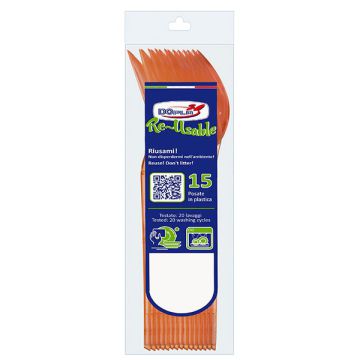 Cucchiai Arancio Riutilizzabili Pz.15