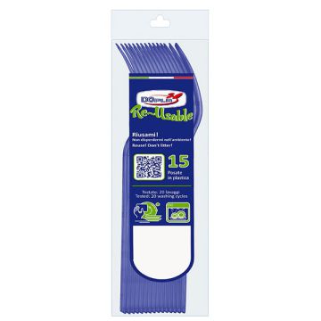 Forchette Blu Riutilizzabili Pz.15