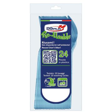Cucchiaini Azzurri Riutilizzabili Pz.24