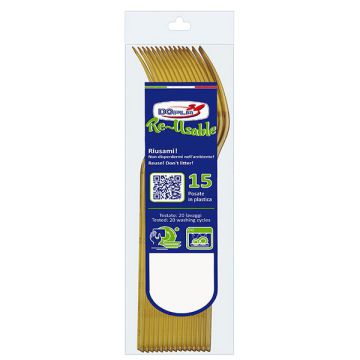 Forchette Oro Riutilizzabili Pz.15