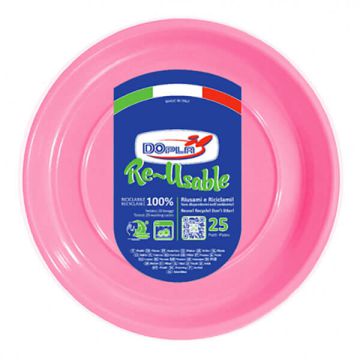Piatto Fondo Rosa Pz.25