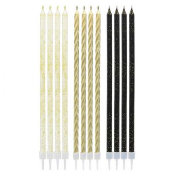 Candeline Metallizzate Glitter  Pz.12