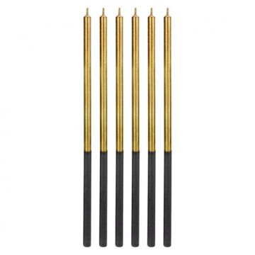 Candeline Stelo Platino/oro Pz.6