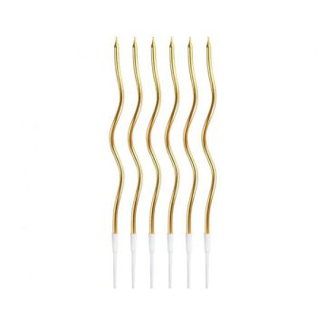 Candeline Swirl Oro Metal Pz.6