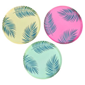 Piatti Tropicali Con Foglie Pz.8