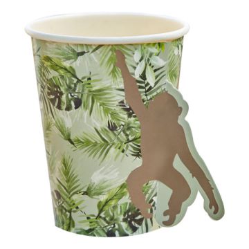 Bicchieri Tropicali Con Scimmia Pz.8