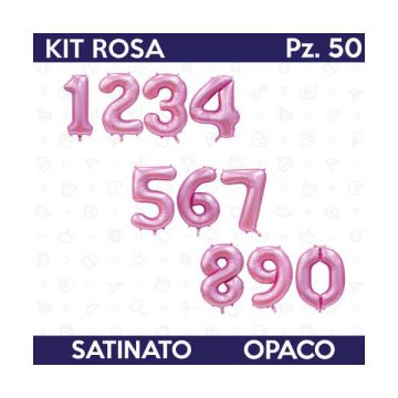 KIT PZ.50 NUMERI ROSA SATIN CM.86 - 0-9