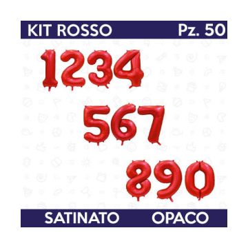 KIT PZ.50 NUMERI ROSSO SATIN CM.86 - 0-9