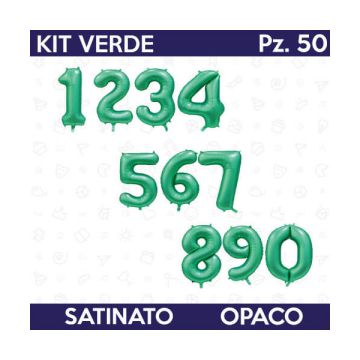 KIT PZ.50 NUMERI VERDE SATIN CM.86 - 0-9