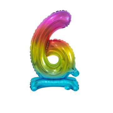 PALLONCINO NUMERO (6) ARCOBALENO PZ.1