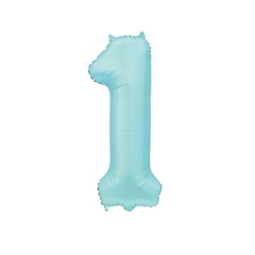 Palloncino 1 Azzurro Baby Satinato Pz.1