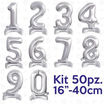 KIT SELF STANDING ARGENTO 16" PZ.50
