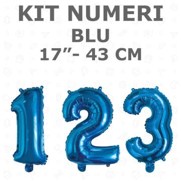 KIT PALLONCINI NUMERI BLU PZ.100