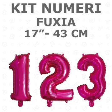Kit Palloncini Numeri Fuxia Pz.100