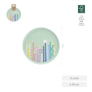 Piatti In Carta Candeline Cm.18 Pz.6