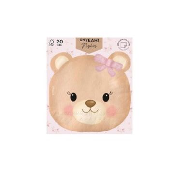 Tovaglioli Orsetto Girl 33x33 Pz.20