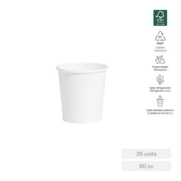 Bicchiere Caffe In Carta Bianco Pz.35