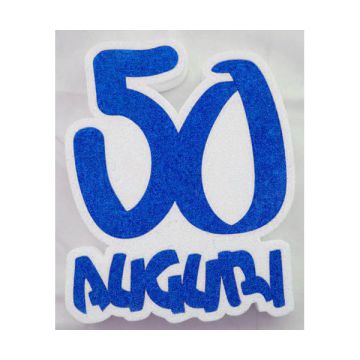 SCRITTA 50° COMPLEANNO BLU PZ.1