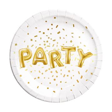 Piatti Gold Party Pz.8 Cm.23 - Metallic