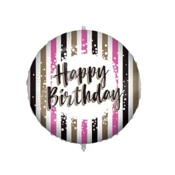 Palloncino H.b. Righe Pink/gold Pz.1