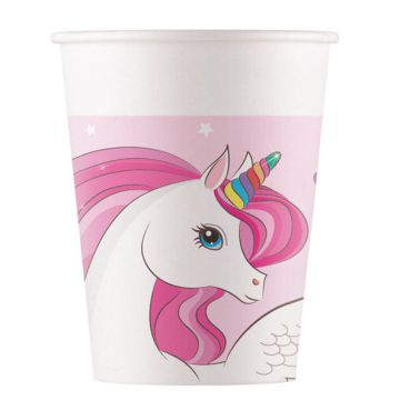 Bicchieri unicorno arcobaleno pz.8