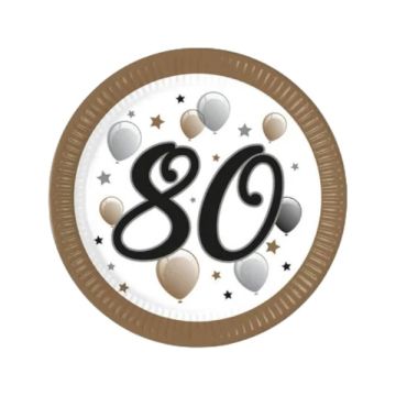 Piatti Compleanno 80 Anni Pz.8