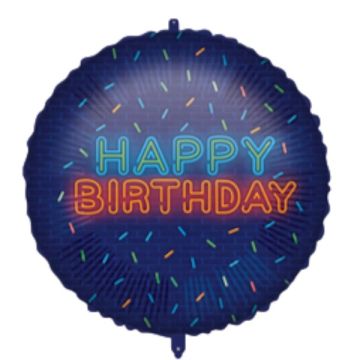 Palloncino Happy Birthday Neon Pz.1