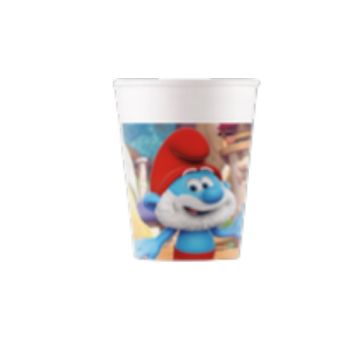 Bicchieri Puffi 200 Ml. Pz.8 Bicchieri Puffi 200 Ml. Pz.8