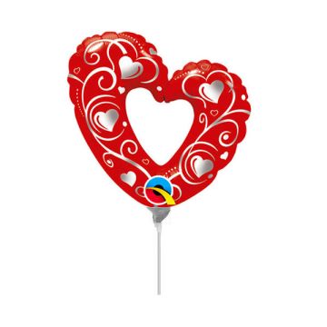 PALLONCINO CUORE ROSSO FILIGREE PZ.5