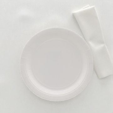 Piatto In Carta Cm 18 Bianco Pz.15
