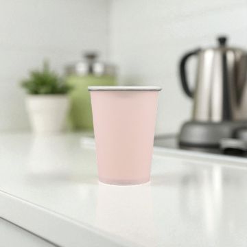 Bicchiere In Carta Rosa Chiaro Pz.15