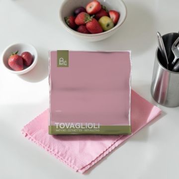 Tovagliolo Cm 33x33 Rosa Pz.40